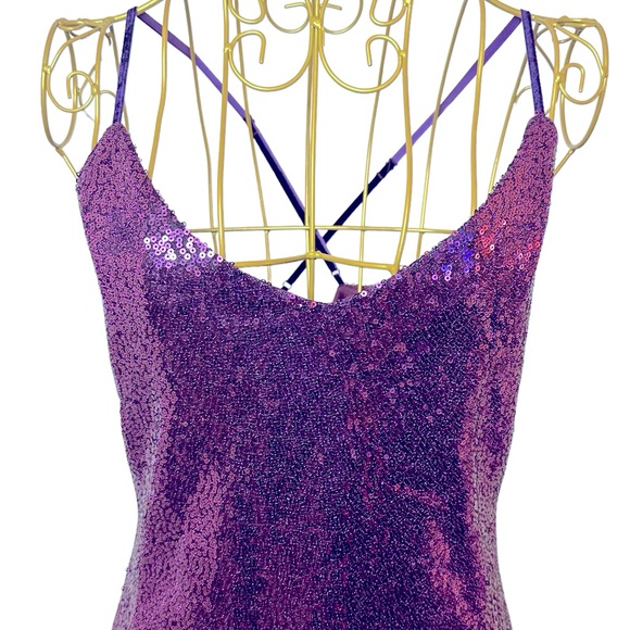 Betsey Johnson Plum Sequin Dress NWT Size 8 - Picture 5 of 17